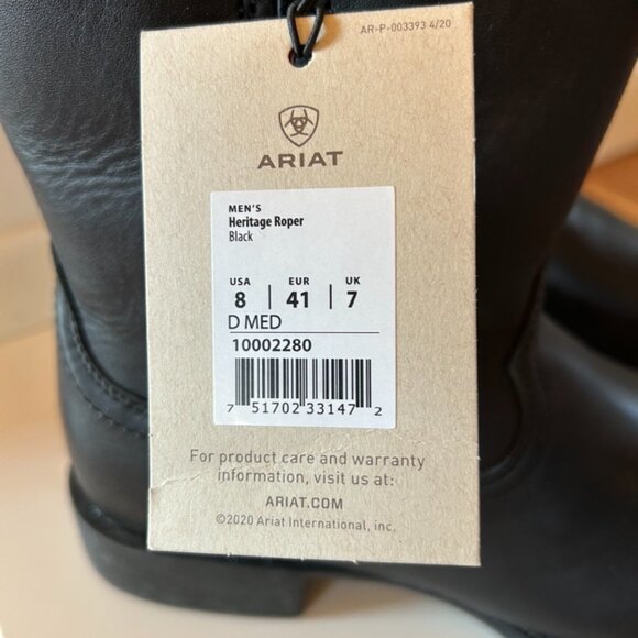 NEW w/Tags ARIAT Men\'s Heritage Roper Western Boot Men\'s‎ Size 8 main image 9